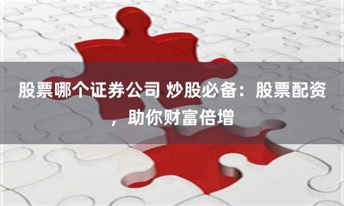 股票哪个证券公司 炒股必备：股票配资，助你财富倍增